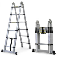 Échelle pliante 2-en-1 en aluminium, escabeau A et position droite | Everclimb
